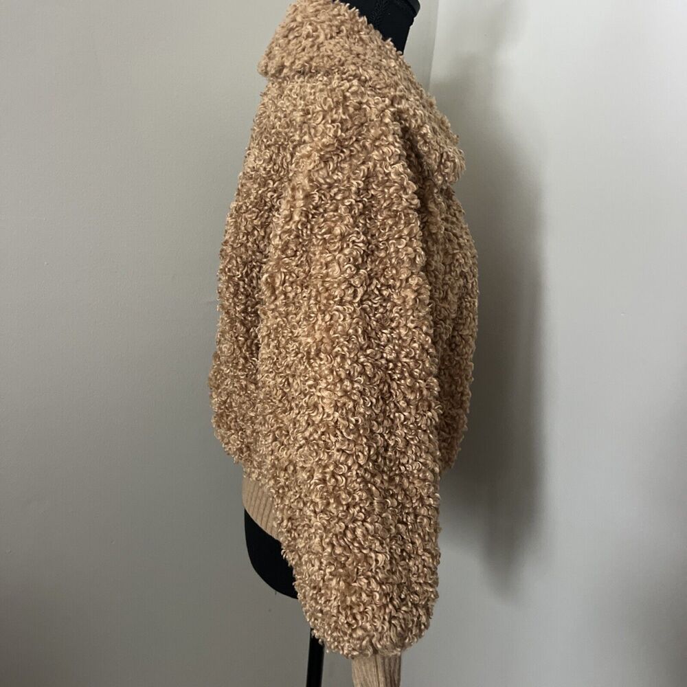 Rebecca Taylor La Vie Faux Shearling Jacket Bomber Jacket Size Medium - Picture 6 of 11